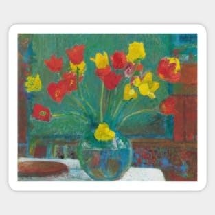 bouquet of tulips 1960 - Cuno Amiet Sticker